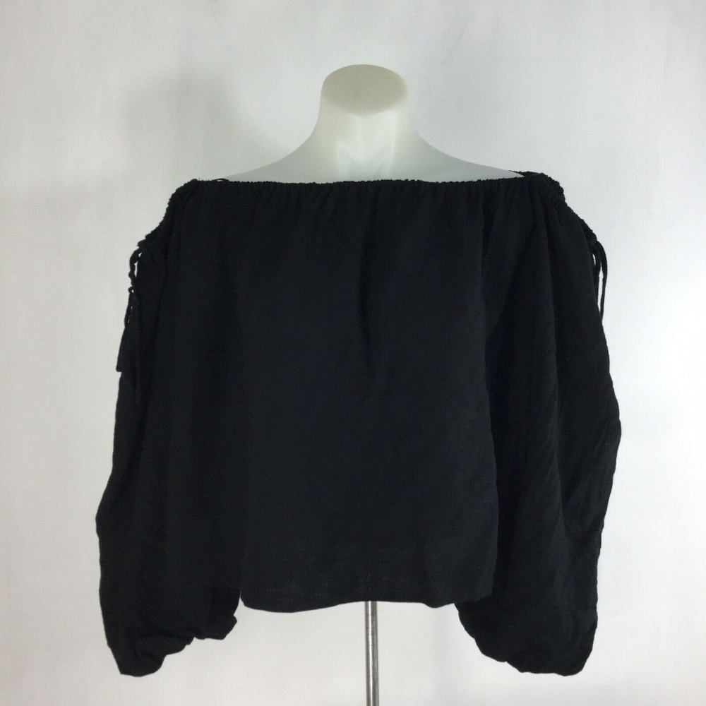 MLM Label Top Black Off The Shoulder Long Sleeves